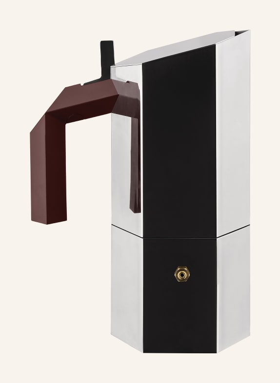 ALESSI Espresso maker MENHIR SILVER/ DARK RED