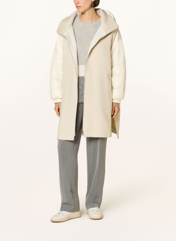 Grace Oversized-Mantel im Materialmix CREME