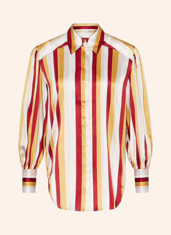 MRS & HUGS Shirt blouse in silk BEIGE/ DARK YELLOW/ DARK RED