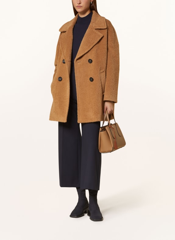 ICONS CINZIA ROCCA Faux fur coat with alpaca CAMEL