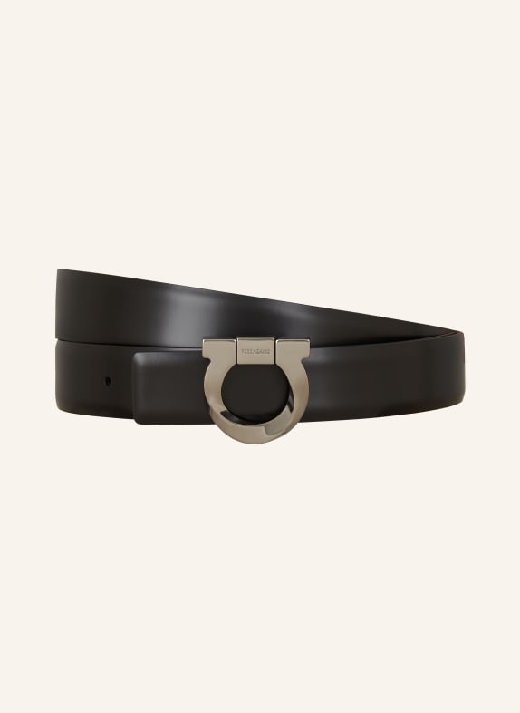 FERRAGAMO Reversible leather belt BLACK