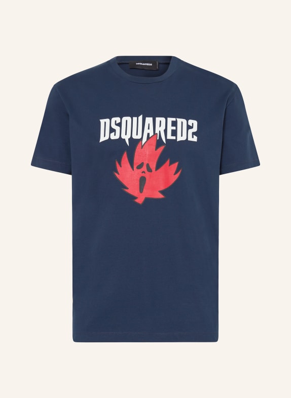 DSQUARED2 T-Shirt GHOST LEAVE DUNKELBLAU/ ROT/ WEISS