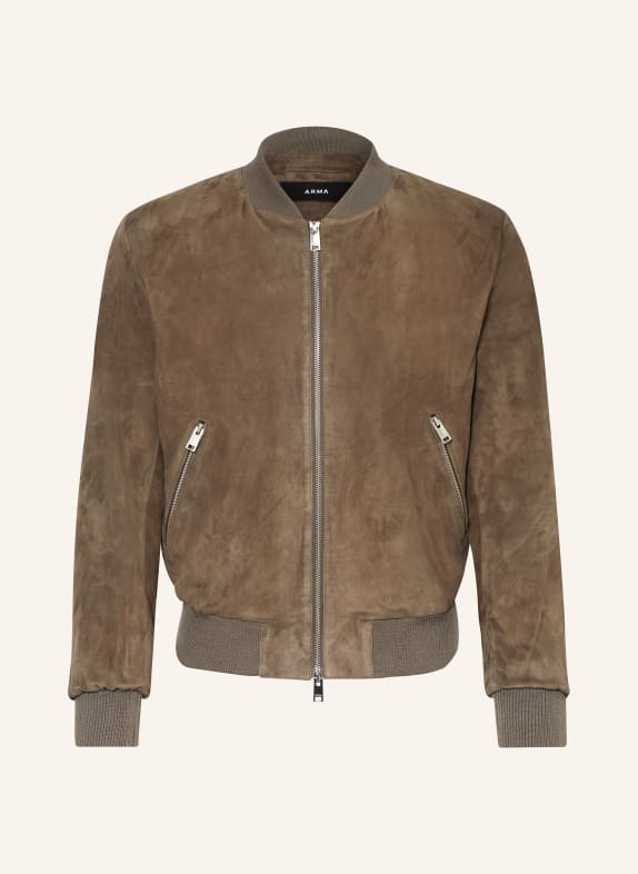 ARMA Leather bomber jacket DIDIER BROWN/ TAUPE