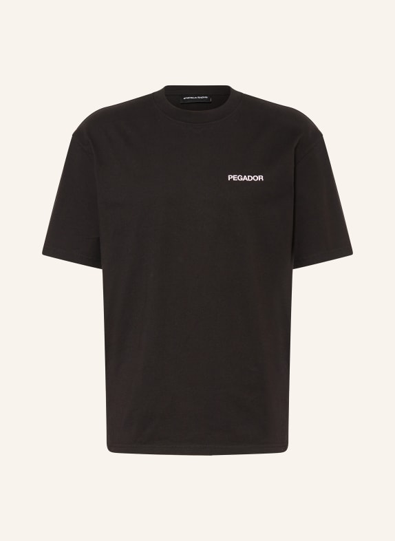 PEGADOR Koszulka oversize ALESO CZARNY/ JASNONIEBIESKI/ BIAŁY