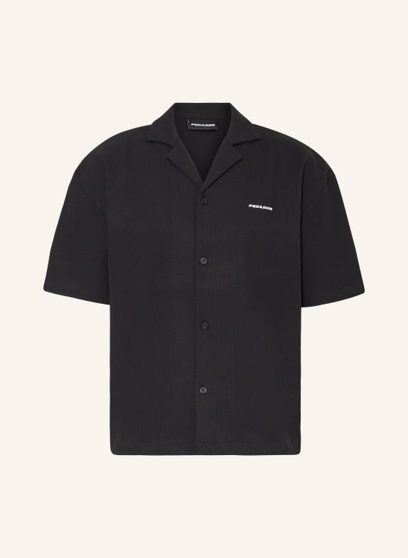 PEGADOR Resort shirt TROY comfort fit with pleats BLACK