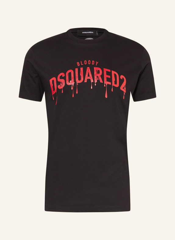 DSQUARED2 T-Shirt SCHWARZ/ ROT