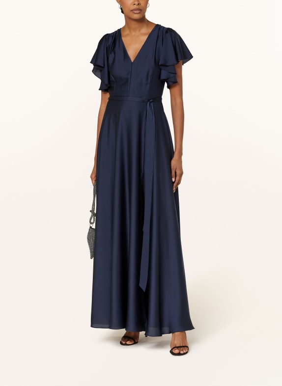 SWING Evening dress in satin DARK BLUE