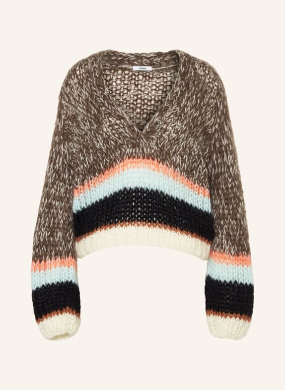 MAIAMI Sweater with mohair TAUPE/ BLACK/ BROWN