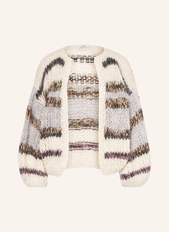 MAIAMI Knit cardigan with mohair LIGHT PINK/ LIGHT GRAY/ BEIGE