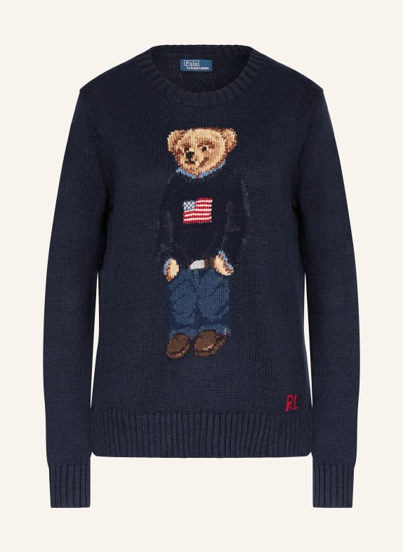 POLO RALPH LAUREN Sweter z dodatkiem lnu GRANATOWY