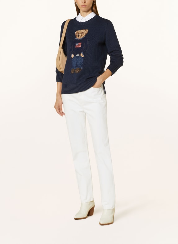 POLO RALPH LAUREN Trui met linnen DONKERBLAUW