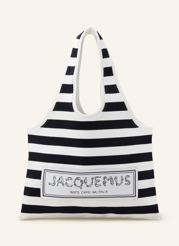 JACQUEMUS Shopper LE TOTE MARCEL TMAVĚ MODRÁ/ BÍLÁ