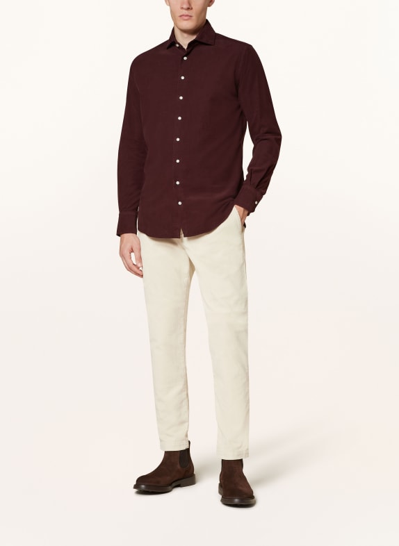 ARTIGIANO Koszula sztruksowa classic fit BRĄZOWY