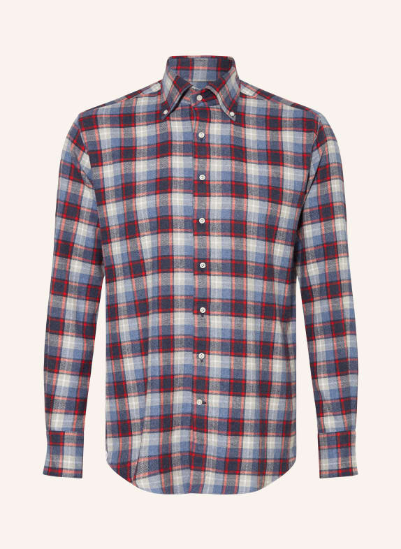 ARTIGIANO Flanell-Hemd Classic Fit BLAU/ ROT/ WEISS