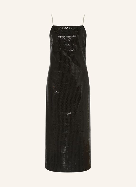 PESERICO Koktejlové šaty s flitry ČERNÁ