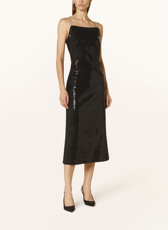 PESERICO Cocktail dress with sequins BLACK