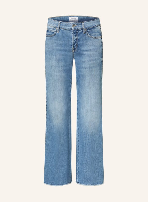 CAMBIO Flared Jeans FRANCESCA 5291 mid used fringed mittelblau