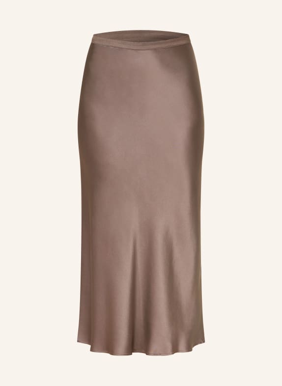 ANINE BING Satin skirt made of silk DARK BROWN