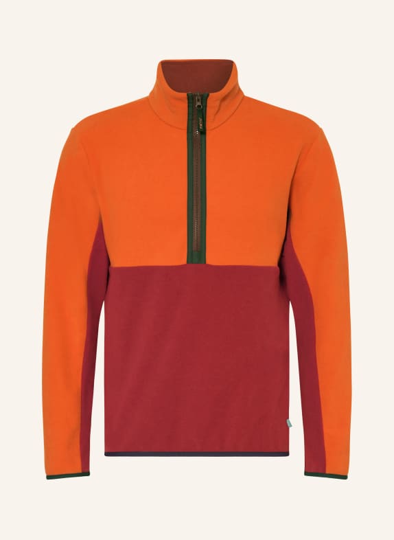 me°ru' Fleece-Troyer MANSFIELD DUNKELORANGE/ DUNKELROT