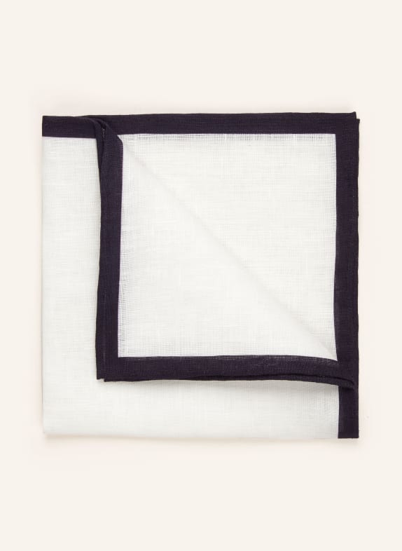VIOLA MILANO Pocket square in linen WHITE