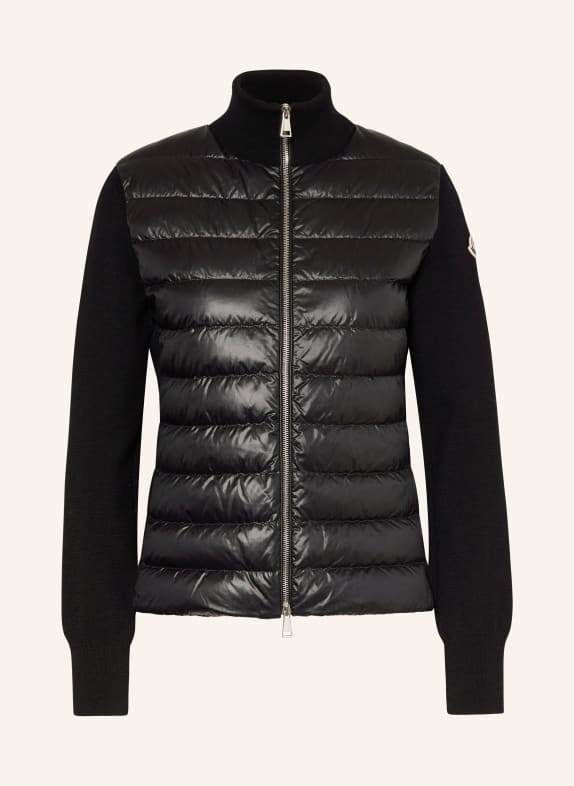 MONCLER Down jacket in mixed materials BLACK