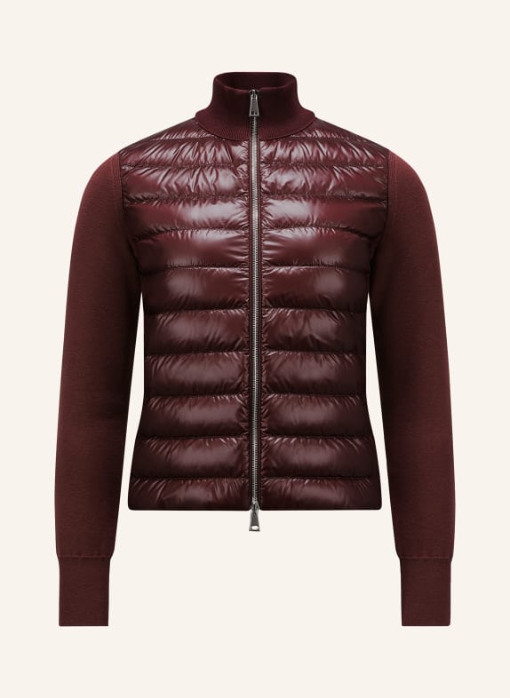 MONCLER Daunenjacke im Materialmix DUNKELROT