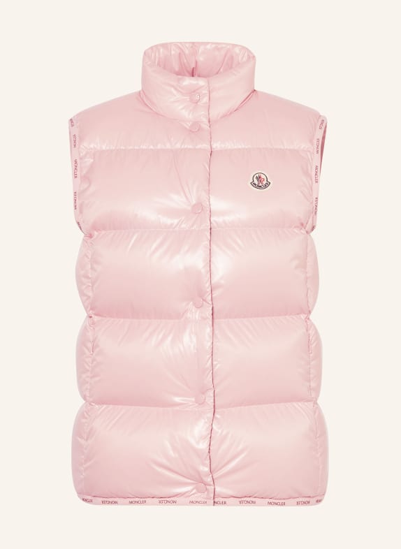 MONCLER Kamizelka puchowa BADIA JASNORÓŻOWY