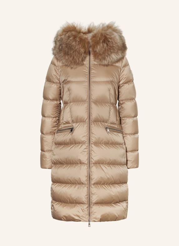 MONCLER Płaszcz puchowy BOEDIC BEŻOWY