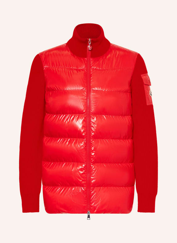 MONCLER Down jacket in mixed materials RED