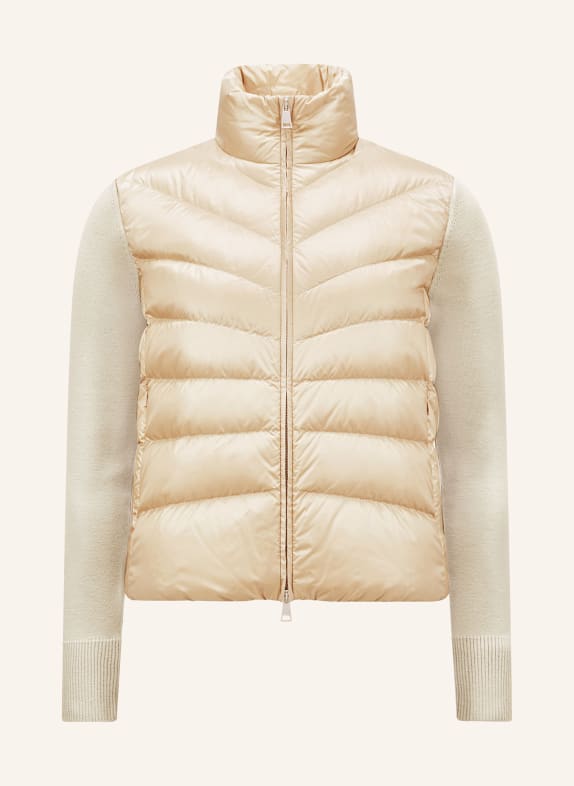 MONCLER Down jacket in mixed materials BEIGE