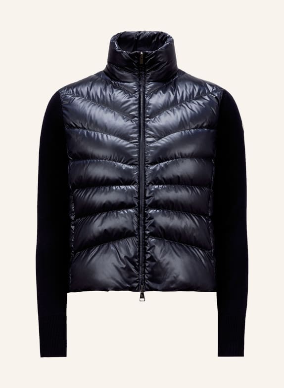 MONCLER Daunenjacke im Materialmix DUNKELBLAU