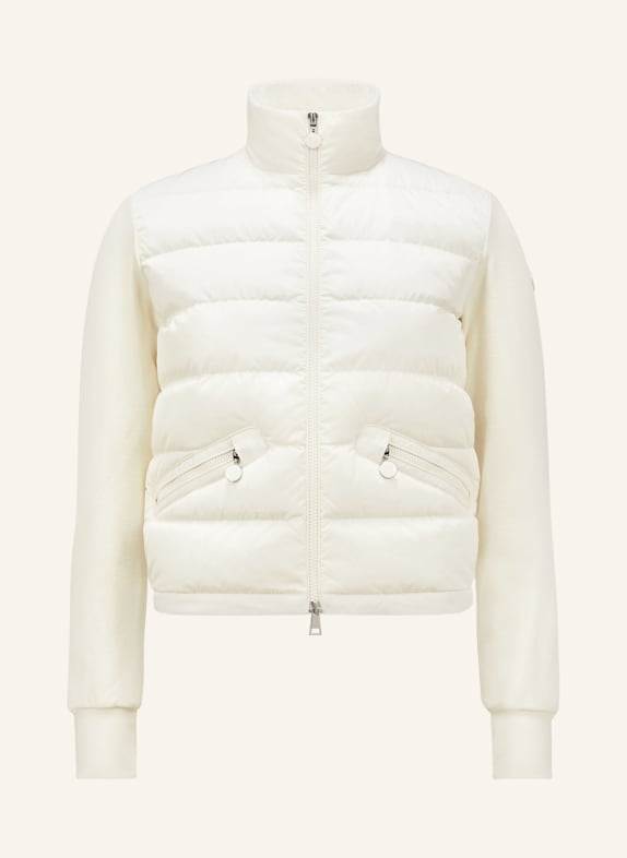 MONCLER Down jacket in mixed materials WHITE