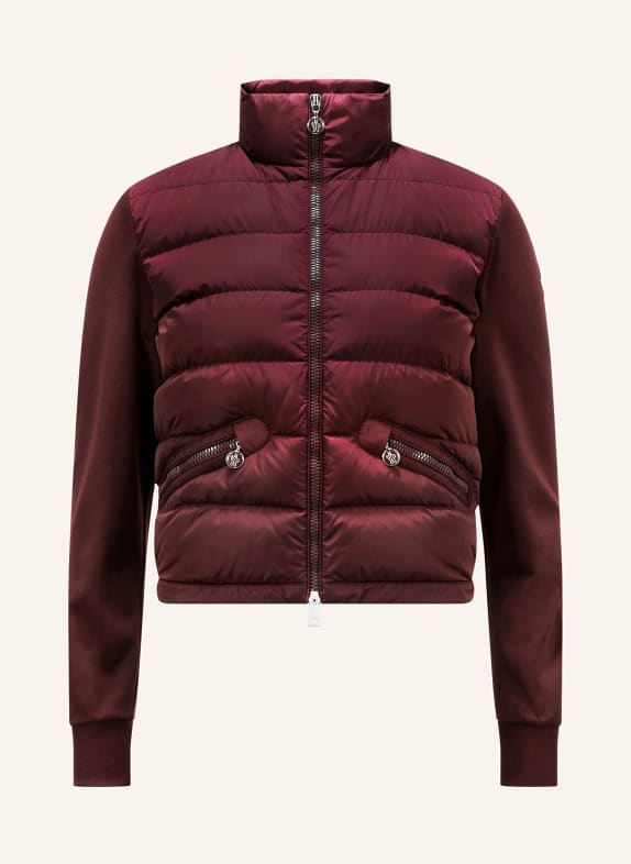 MONCLER Down jacket in mixed materials DARK RED