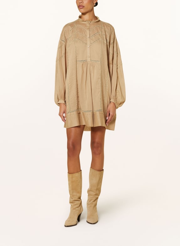 MARANT ÉTOILE Hemdblusenkleid GALIA mit Lochspitze BEIGE