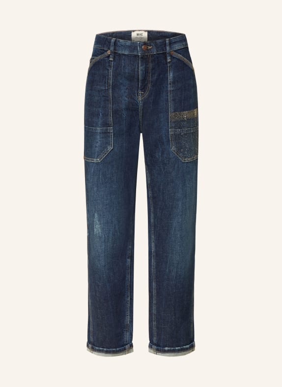 MAC 7/8-Jeans IOWA mit Schmucksteinen D685 dark authentic blue wash