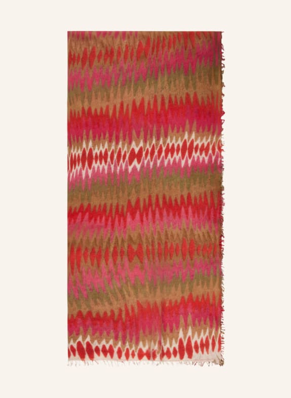 MALA ALISHA Cashmere scarf TWISTED PINK/ RED/ CAMEL