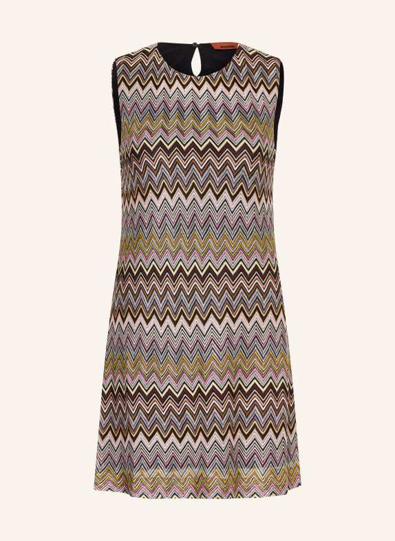 MISSONI Strickkleid BRAUN/ HELLROSA/ DUNKELGELB