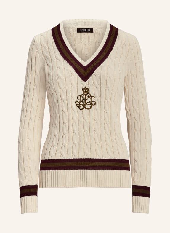 Dolce & Gabbana Svetr KRÉMOVÁ/ TMAVĚ ČERVENÁ/ KHAKI