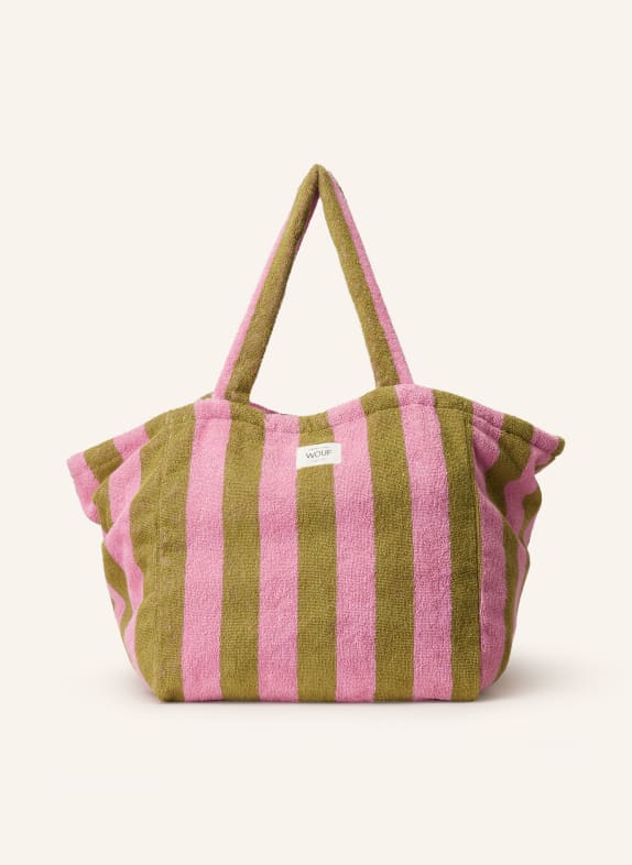 WOUF Terry shopper MENORCA LARGE OLIVE/ PINK