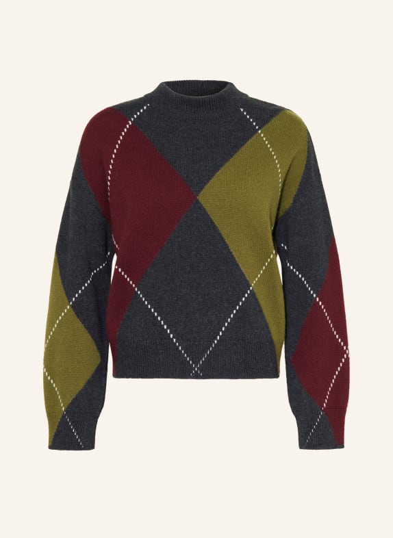 ARMEDANGELS Pullover AAELGIAS DUNKELGRAU/ OLIV/ DUNKELROT