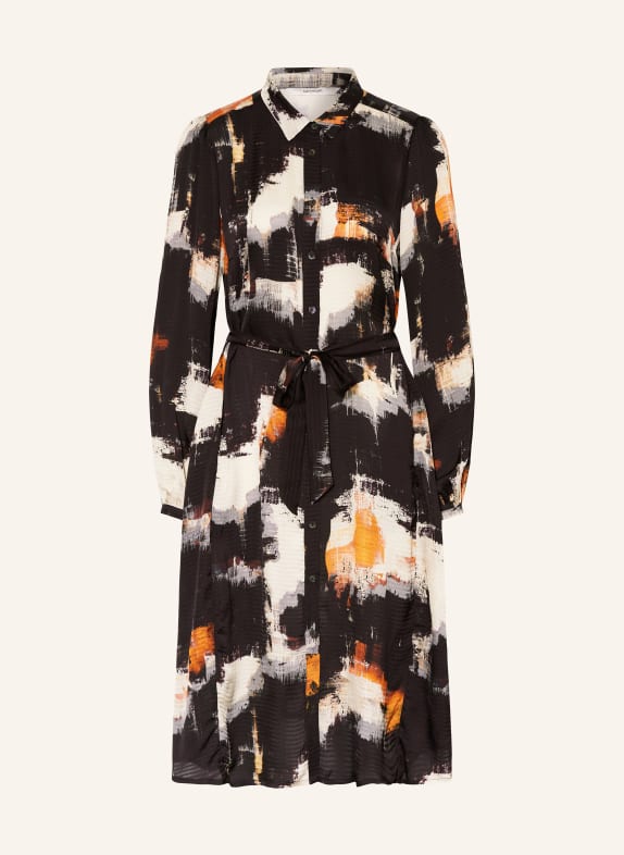 summum woman Shirt dress BLACK/ ORANGE/ LIGHT GRAY
