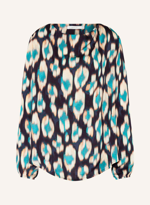 summum woman Shirt blouse in satin DARK BLUE/ TURQUOISE
