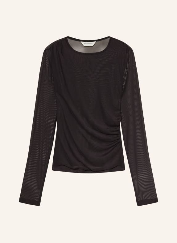 MSCH COPENHAGEN Longsleeve MSCHAMADINE aus Mesh SCHWARZ