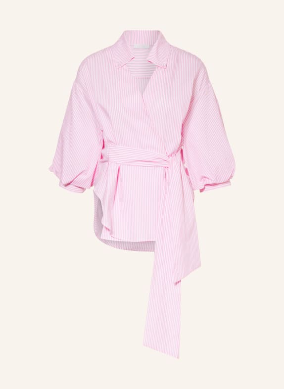 rich&royal Wrap blouse with 3/4 sleeves WHITE/ PINK