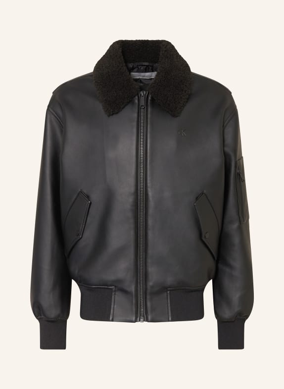 Calvin Klein Jeans Bomber jacket in leather look BLACK