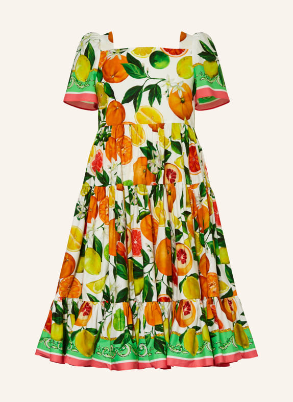 DOLCE & GABBANA Kleid WEISS/ ORANGE/ GRÜN