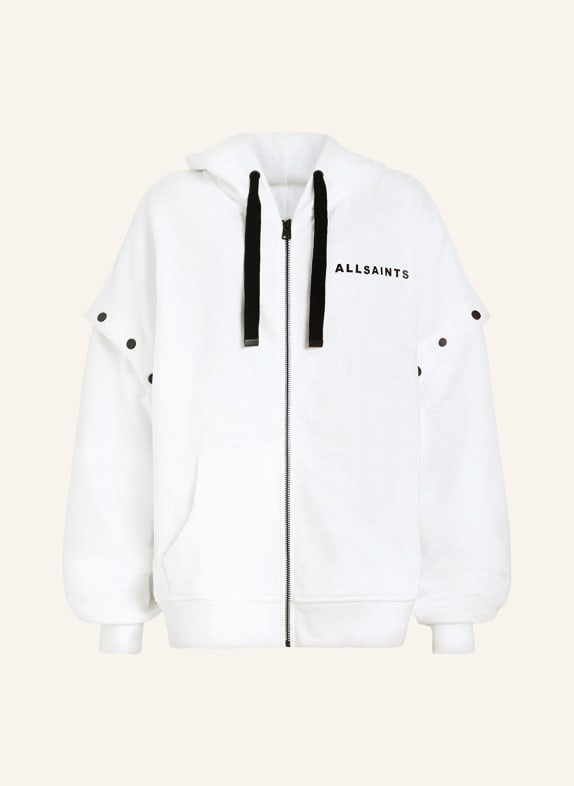 ALLSAINTS Sweat jacket ACCESS AMPHIA with detachable sleeves WHITE/ BLACK