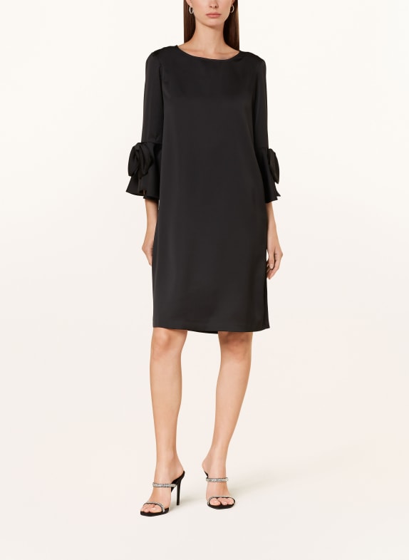 Joseph Ribkoff Saténové šaty s 3/4 rukávem ČERNÁ