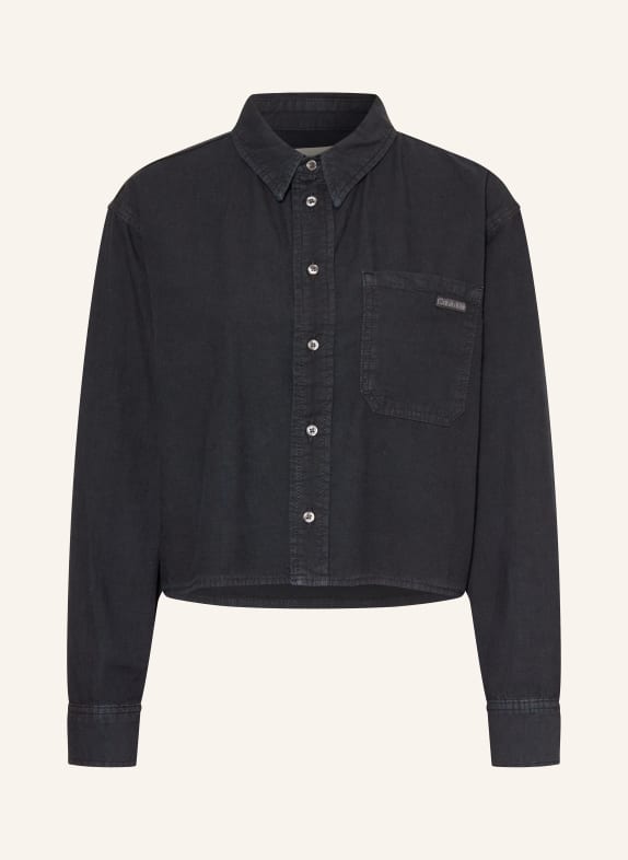 Calvin Klein Jeans Croped-Hemdbluse SCHWARZ