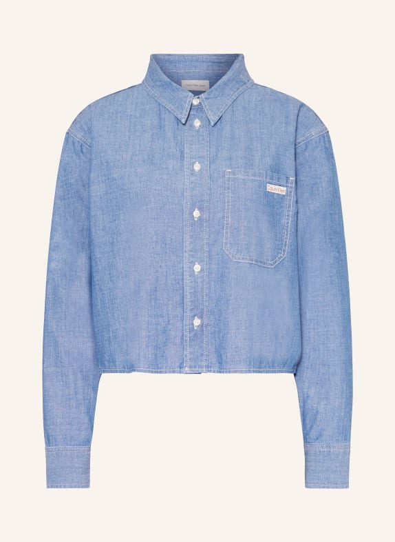Calvin Klein Jeans Cropped-Hemdbluse BLAU